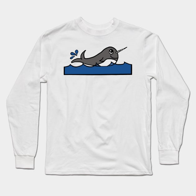 Narwhal Splash Long Sleeve T-Shirt by BlakCircleGirl